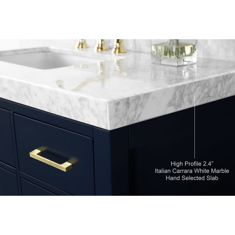 Elizabeth 48'' Heritage Blue Wood Vanity with Marble Top