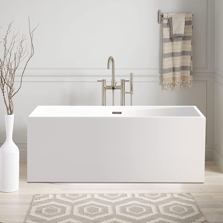 Chloe 59" White Acrylic Freestanding Soaking Bathtub