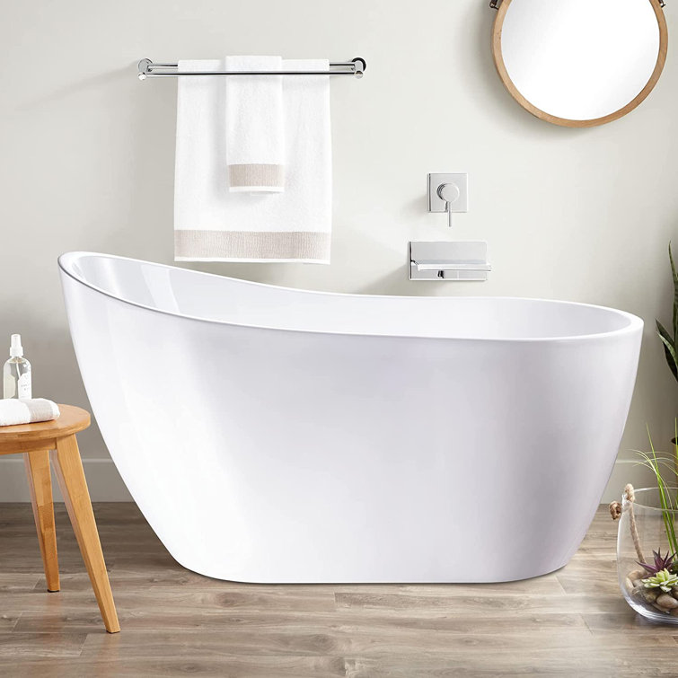 Pure White 54" x 28" Freestanding Acrylic Soaking Bathtub