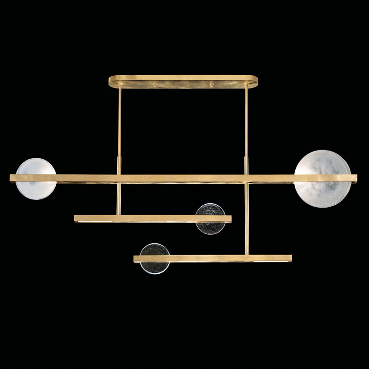 Selene Gold Leaf 6-Light Island Pendant with Clear/White Glass