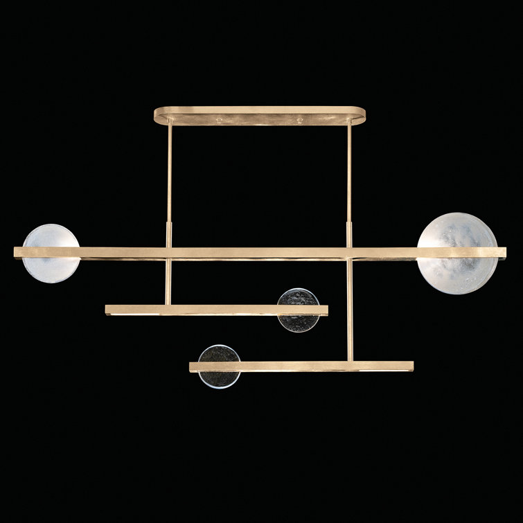 Selene 66.5" Soft Gold Glass LED Island Pendant