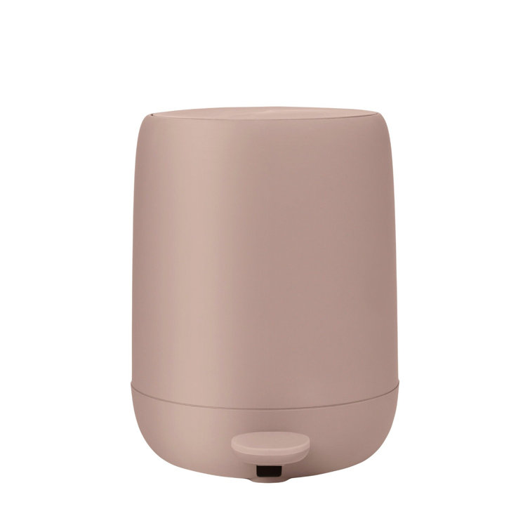 Black Cylindrical Plastic Pedal Bin with Soft Close Lid