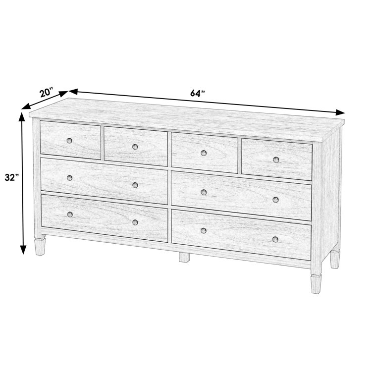 Flagstaff Natural Wood 8-Drawer Double Dresser
