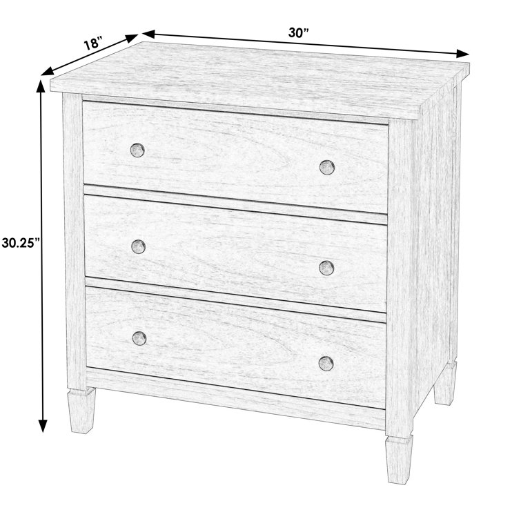Desert Sand Traditional 3-Drawer Dresser with Bronze Hardware
