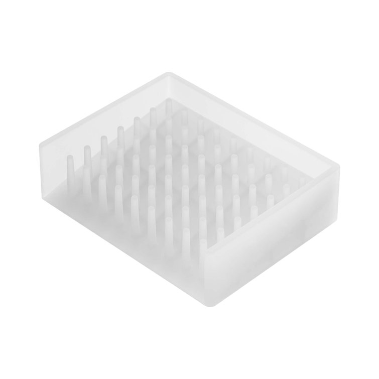 Clear Silicone Self-Draining Soap Dish with Spikes