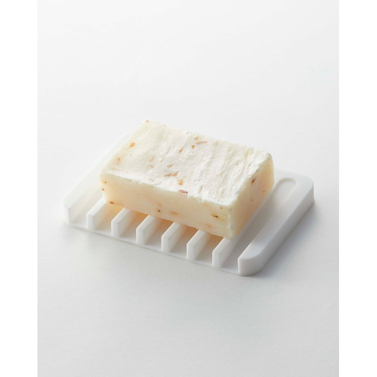 White Self-Draining Silicone Soap Tray