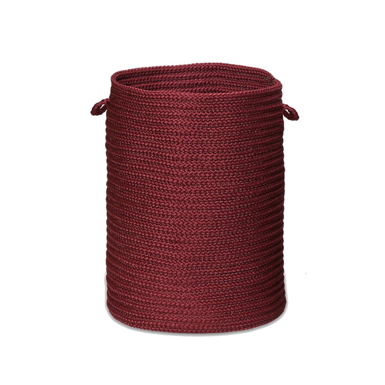 Small Amethyst Braided Polypropylene Upright Hamper with Lid