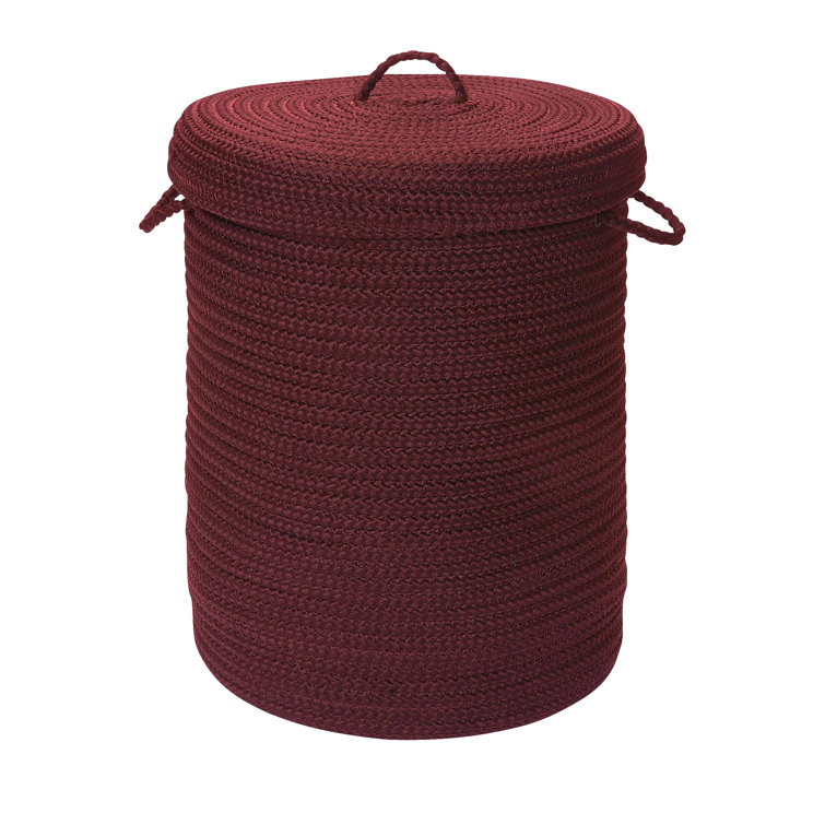 Small Amethyst Braided Polypropylene Upright Hamper with Lid