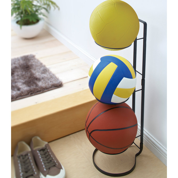 Black Steel Vertical Sports Ball Storage Rack