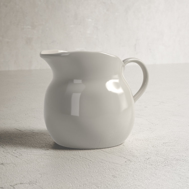 Adrielle 14oz White Stoneware Pitcher