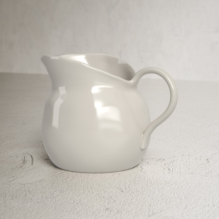 Adrielle 14oz White Stoneware Pitcher