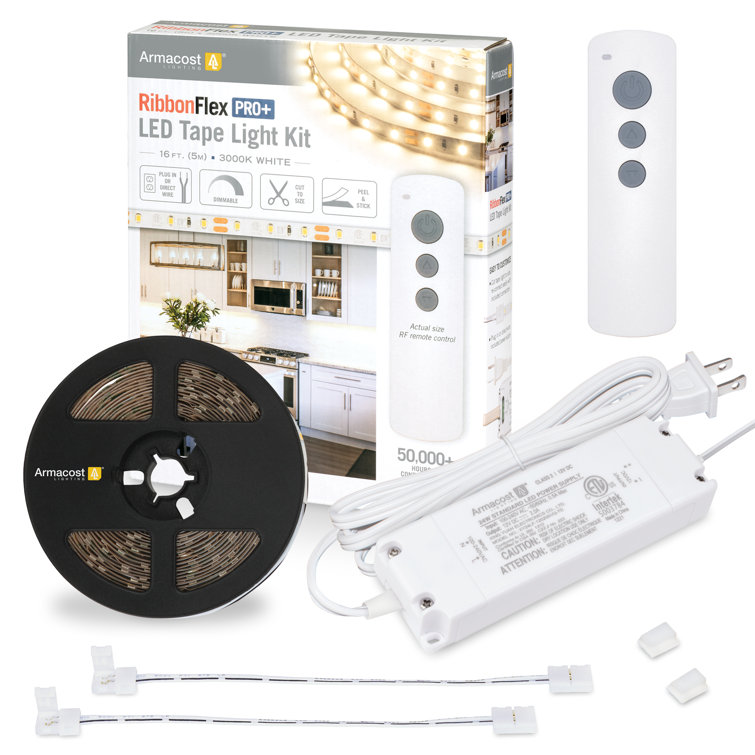 16 ft Soft White LED Strip Light Kit with Remote