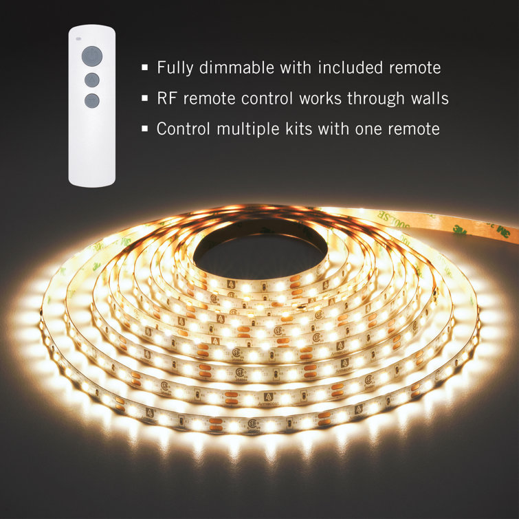 16 ft Soft White LED Strip Light Kit with Remote