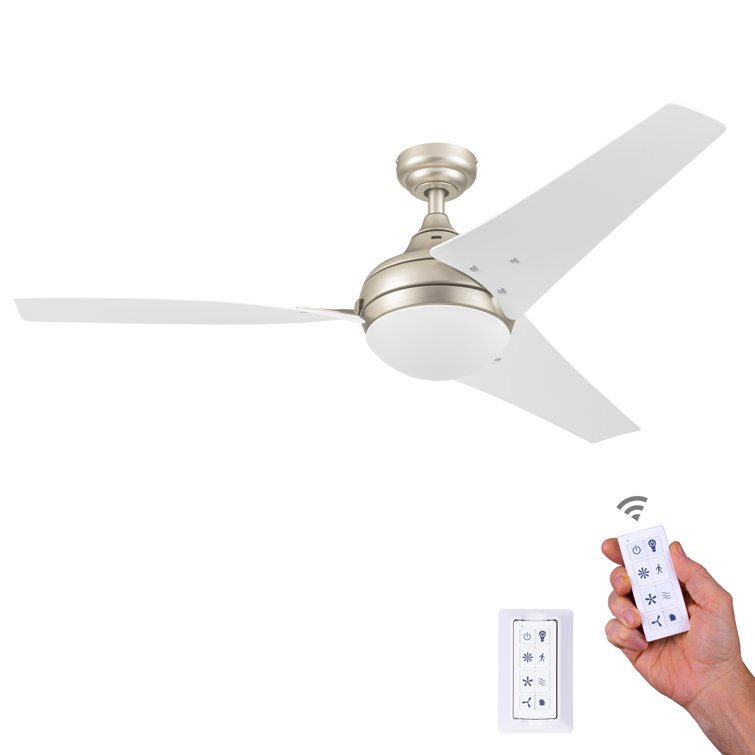Champagne 52 Inch Modern Ceiling Fan with LED Light and Remote