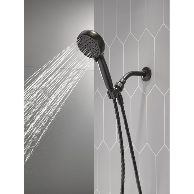 Matte Black Medium Round Handheld Shower Head with Hose
