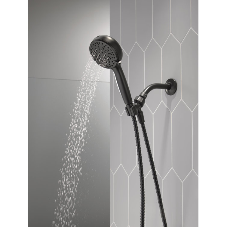Matte Black Medium Round Handheld Shower Head with Hose
