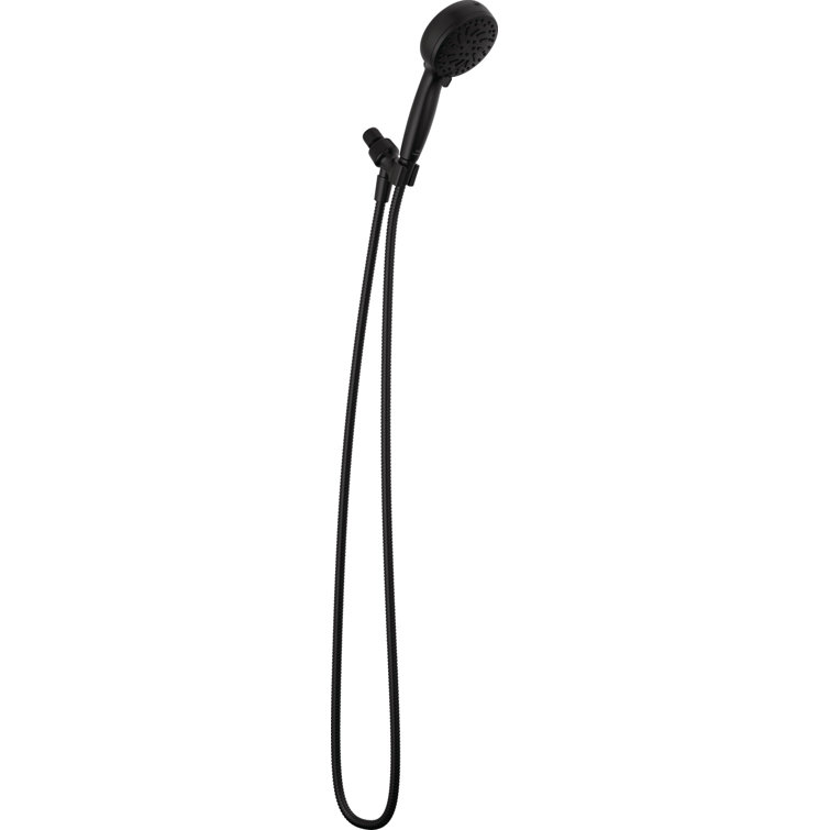 Matte Black Medium Round Handheld Shower Head with Hose
