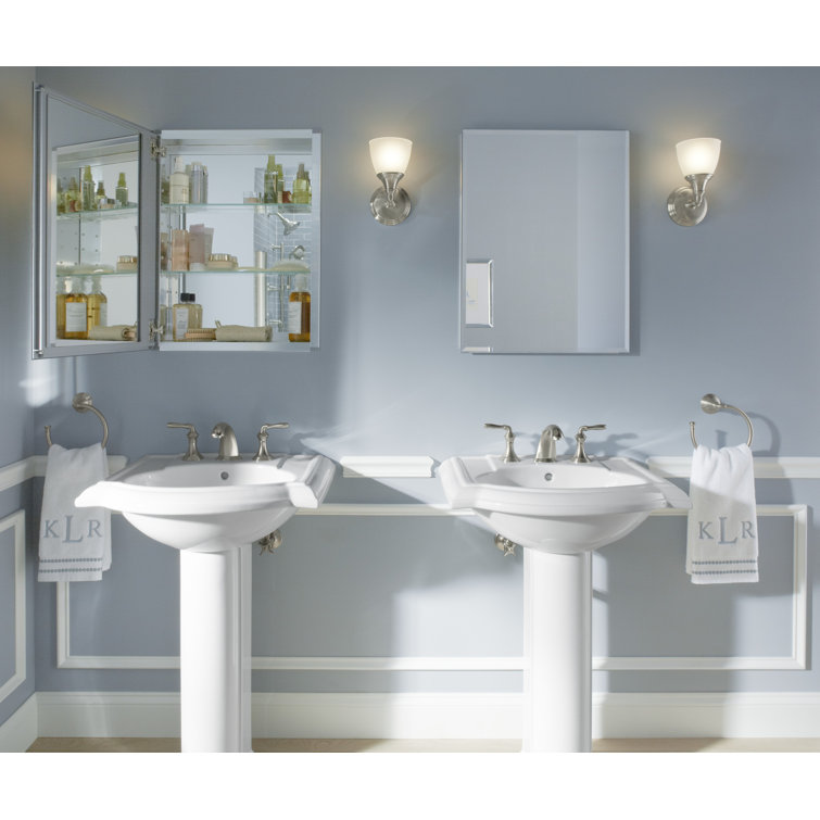 Elegant 20x26 Frameless Aluminum Medicine Cabinet with Adjustable Shelves