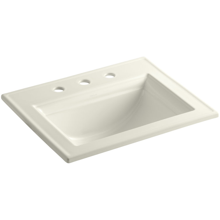 Memoirs Stately 22.75" Rectangular Topmount Bathroom Sink in Biscuit