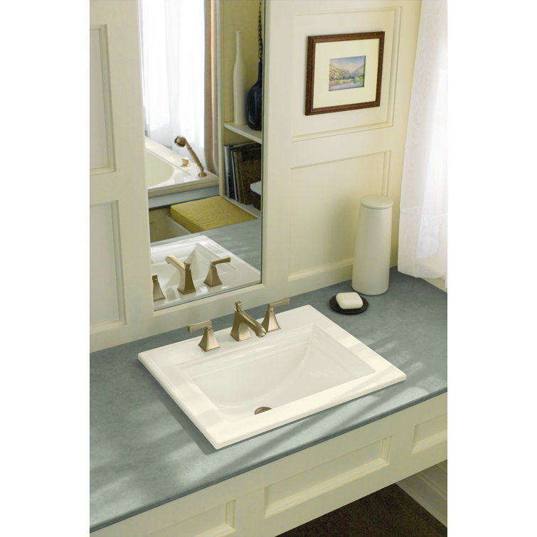 Aspen Green Ceramic Rectangular Drop-In Bathroom Sink