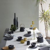 Elegant Black Ceramic Sugar Bowl with Lid