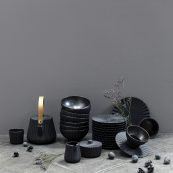 Elegant Black Ceramic Sugar Bowl with Lid