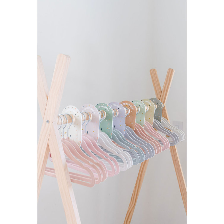 Cream Velvet Non-Slip Baby Clothes Hangers, Pack of 30