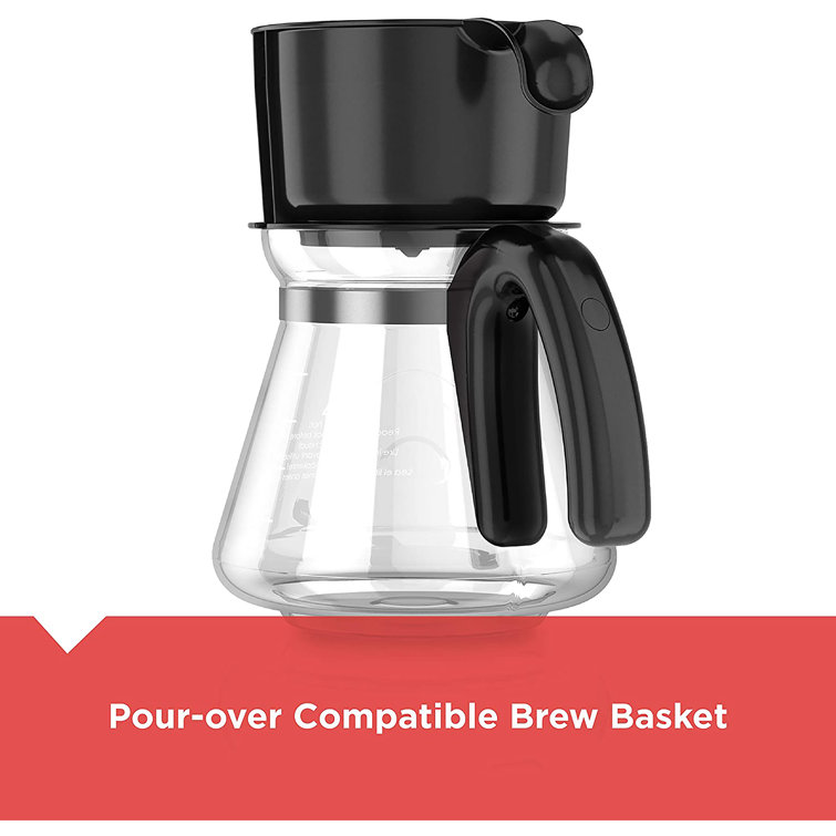 Black and Silver 5-Cup 4-in-1 Coffee Maker with Thermal Mug