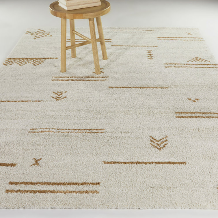 Large Red Abstract Synthetic Easy Care Area Rug