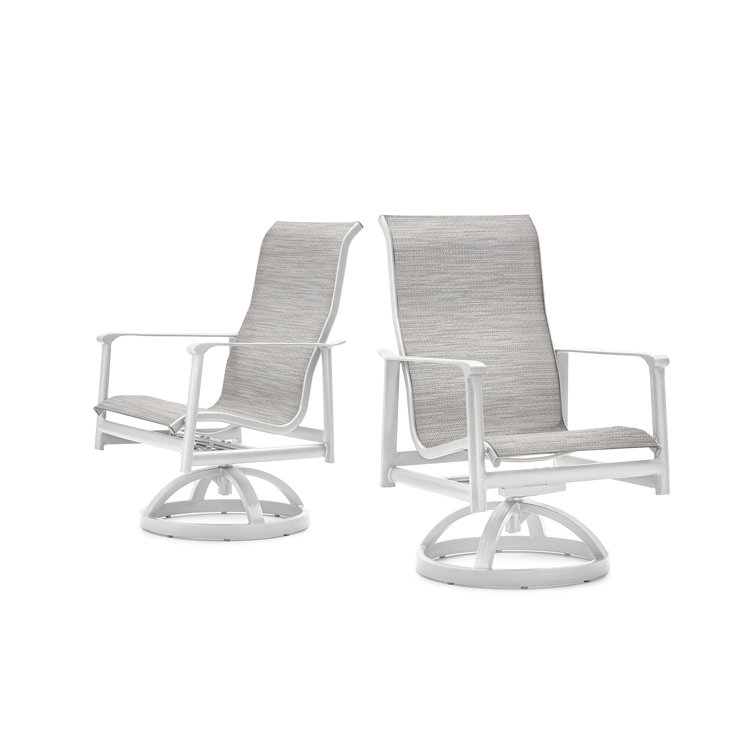 Gray High Back Swivel Rocker Dining Chair with Cushions