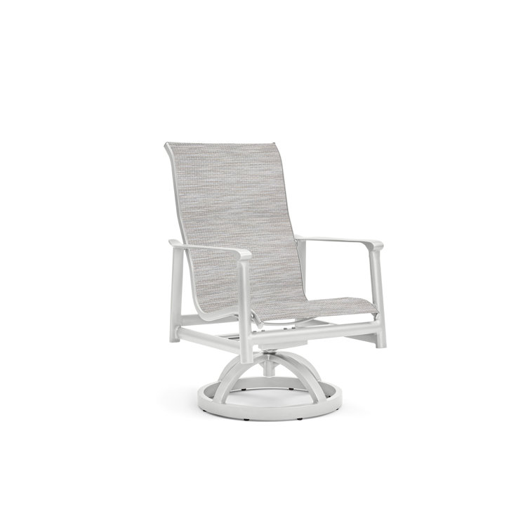 Gray High Back Swivel Rocker Dining Chair with Cushions