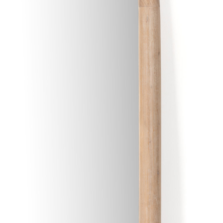 Elegant Full-Length Whitewash Acacia Wood Rectangular Mirror