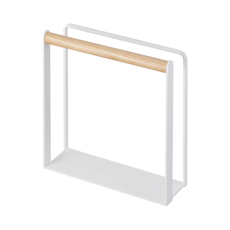White and Wood Modern Napkin Holder
