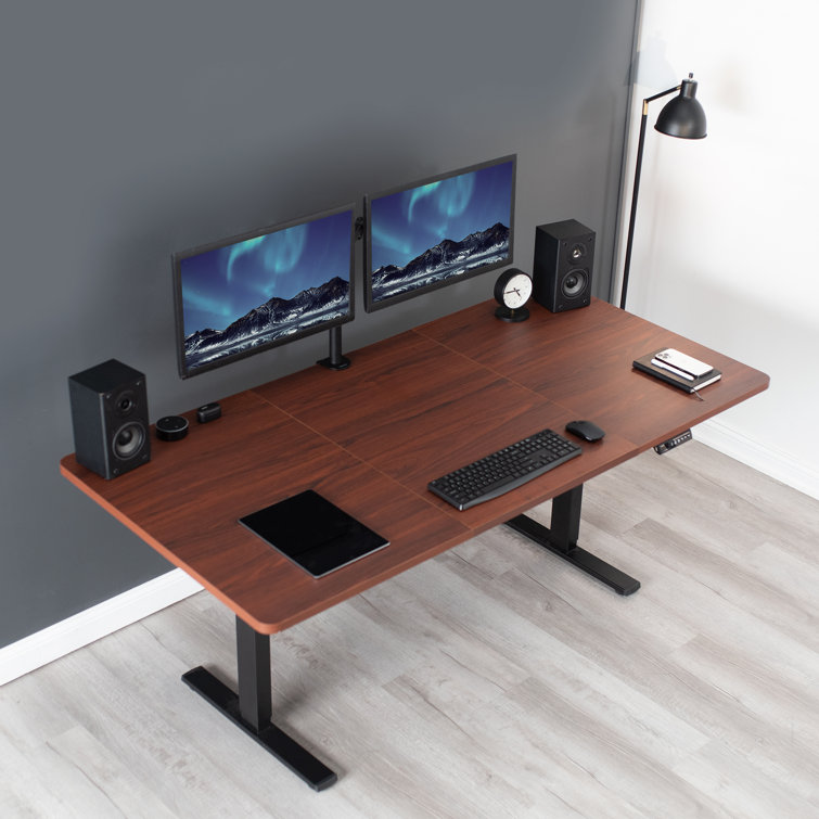 Sleek Black 43"x24" Universal Sit-Stand Desk Top
