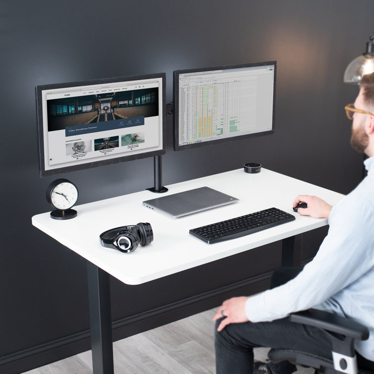 Modern White 71" Universal Sit-Stand Desk Top
