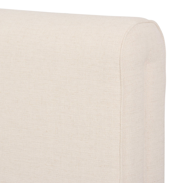 Queen Thames Cream Upholstered Bed with Headboard and Drawer
