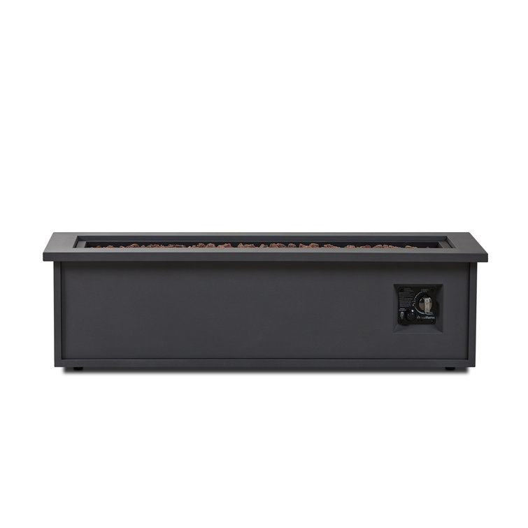 Mila 48" Weathered Slate Steel Propane Fire Pit Table