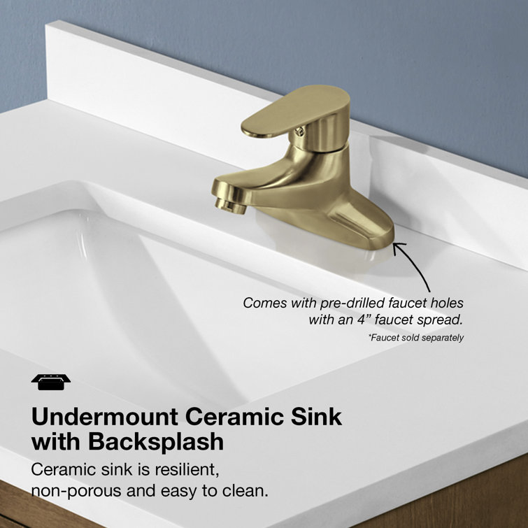 Macchiato 30-Inch Single Sink Vanity with Gold Accents