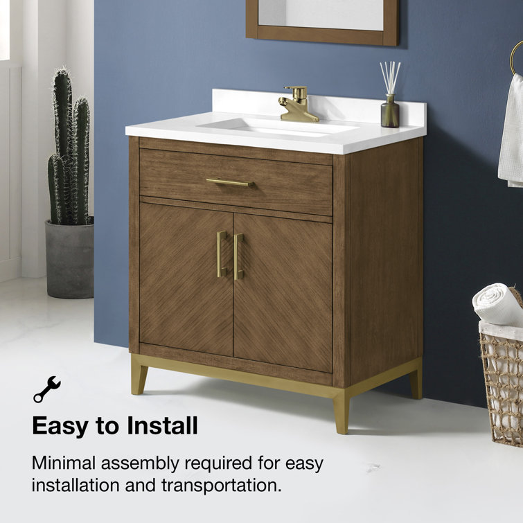 Macchiato 30-Inch Single Sink Vanity with Gold Accents