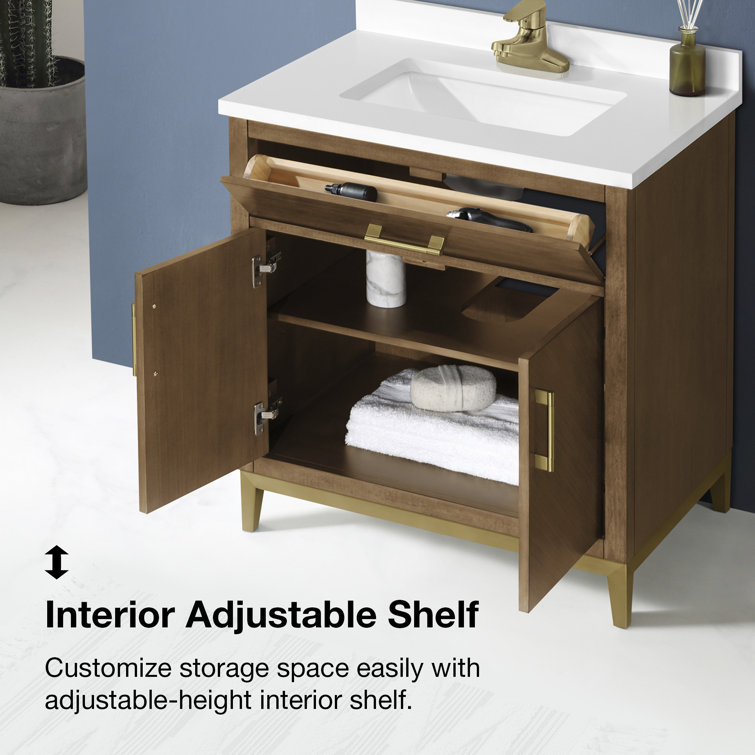 Macchiato 30-Inch Single Sink Vanity with Gold Accents