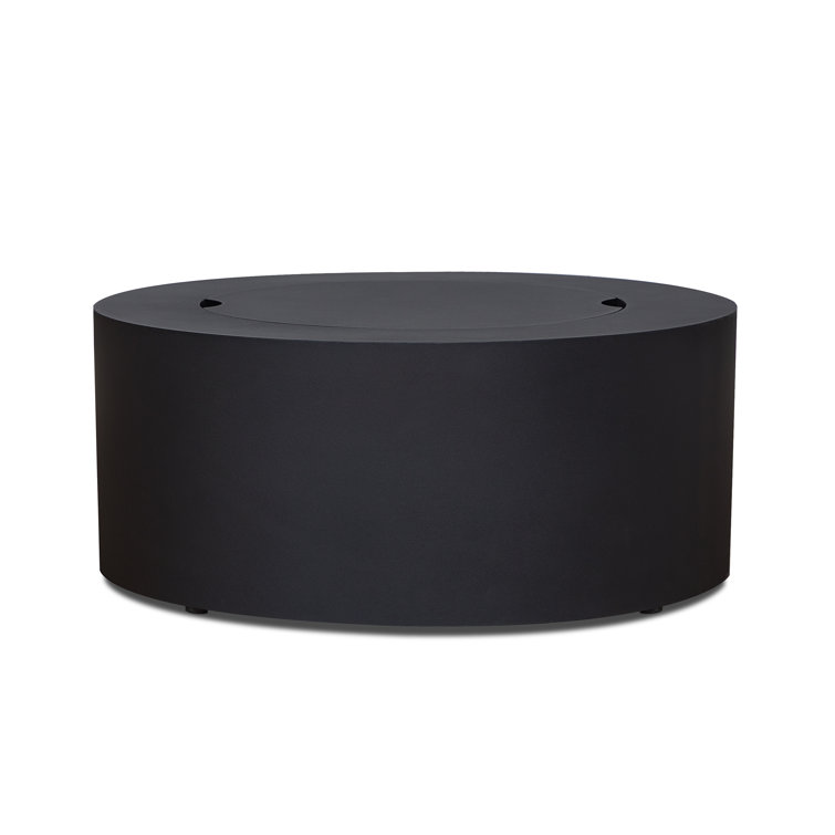 Aegean 36" Round Black Steel Gas Fire Pit Table