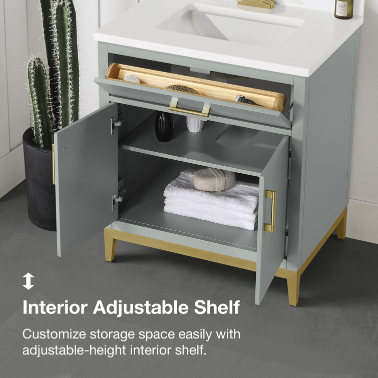 Sage Green 30" Single Sink Vanity with Marble Top