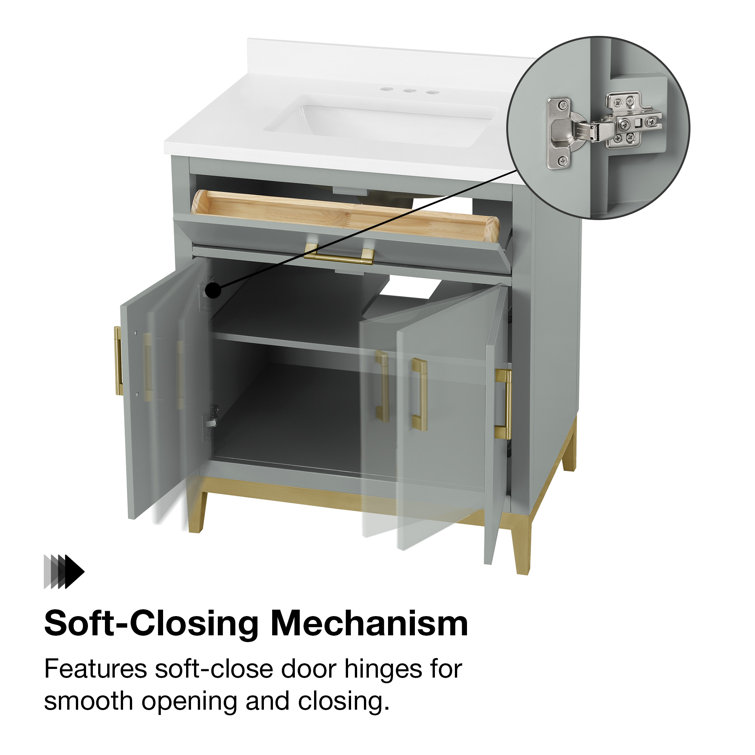 Sage Green 30" Single Sink Vanity with Marble Top