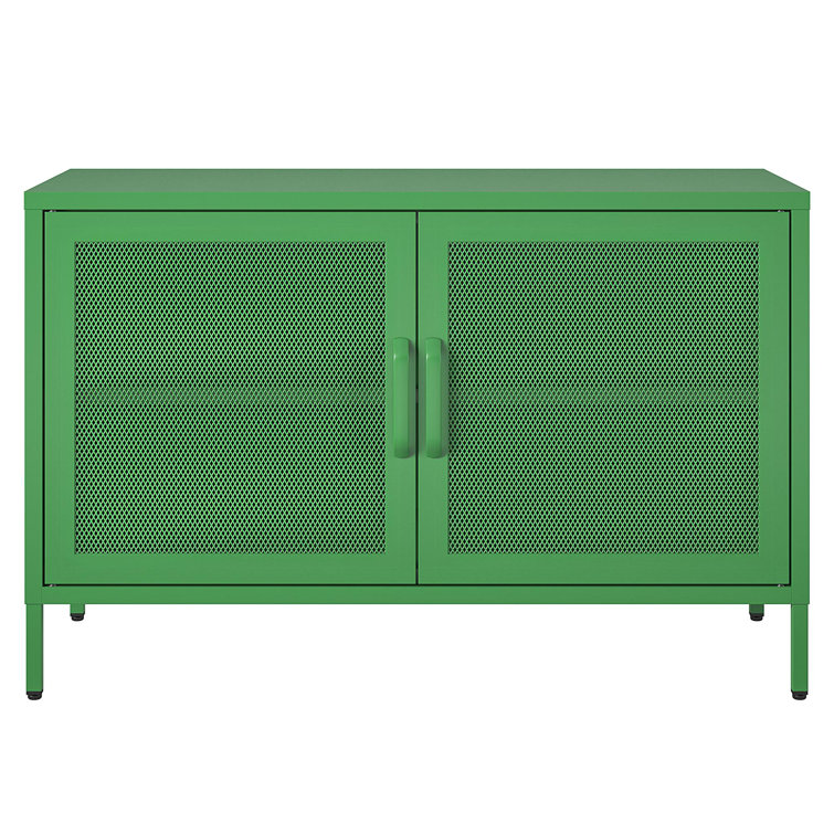 Kelly Green Metal 2 Door Storage Cabinet with Mesh Doors