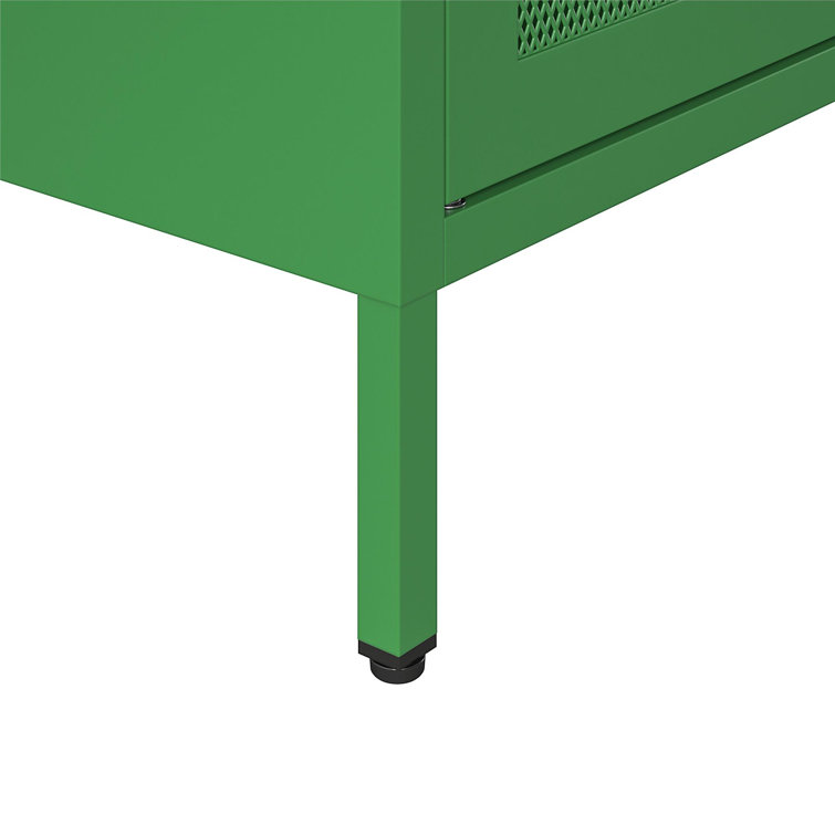 Kelly Green Metal 2 Door Storage Cabinet with Mesh Doors