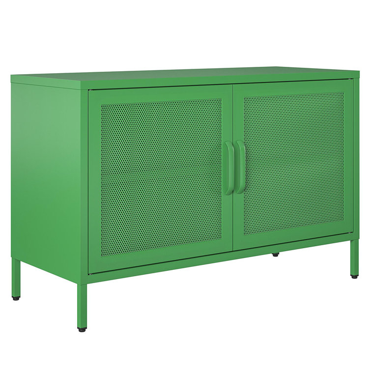 Kelly Green Metal 2 Door Storage Cabinet with Mesh Doors