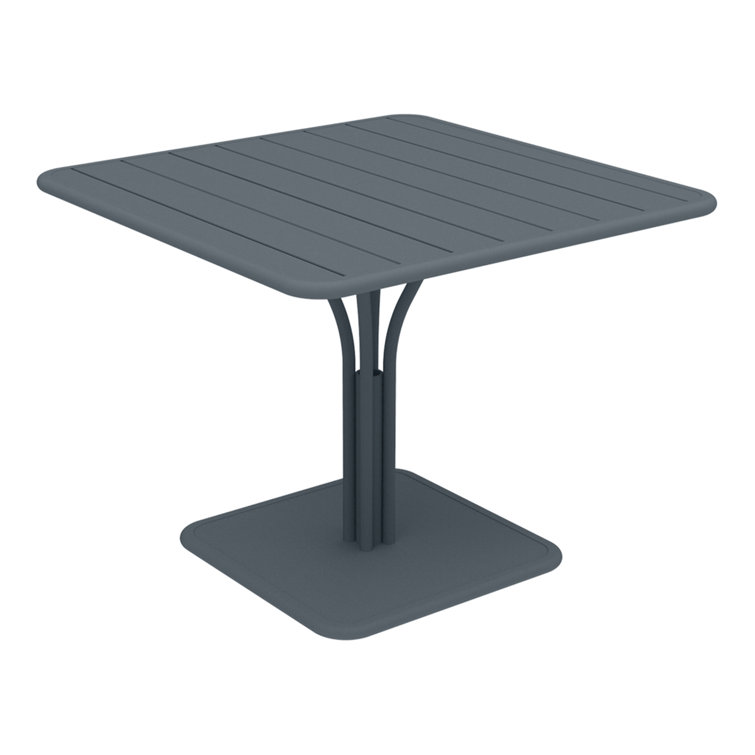 Acapulco Blue Aluminum Square Pedestal Dining Table