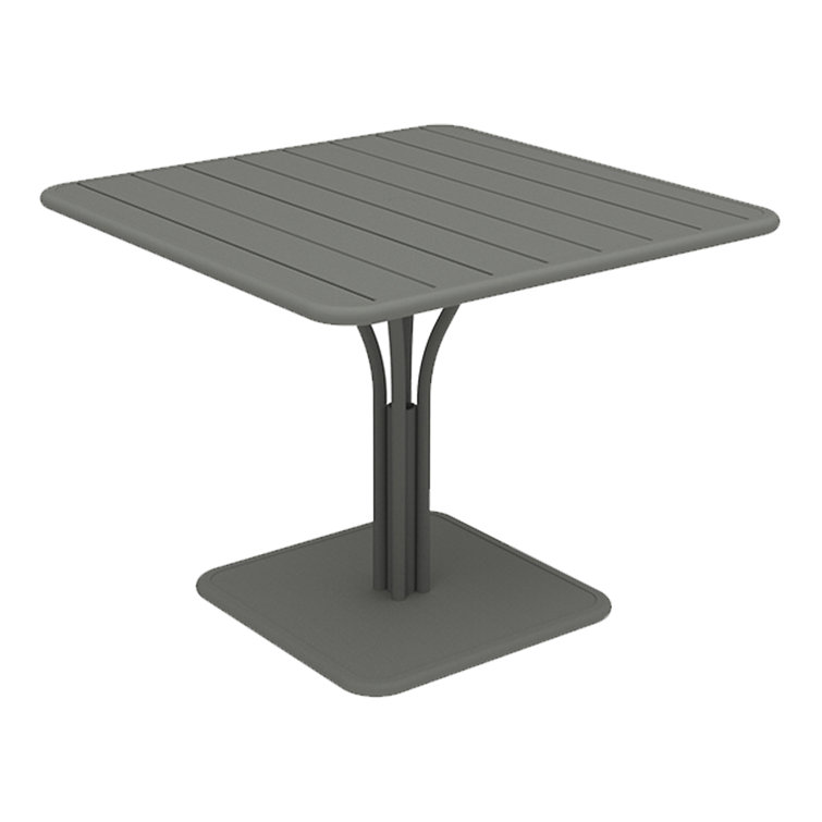 Acapulco Blue Aluminum Square Pedestal Dining Table