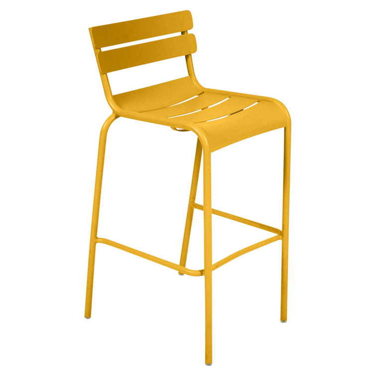 Honey Yellow Metal Outdoor Bar Stool