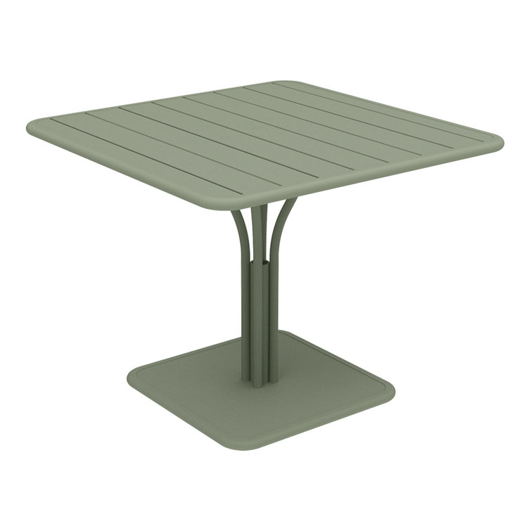 Acapulco Blue Aluminum Square Pedestal Dining Table